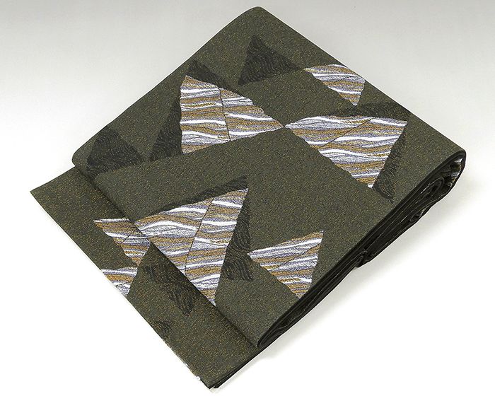 袋帯 未着用超美品 正絹 露の華 幾何模様 袋帯 未使用 新古品