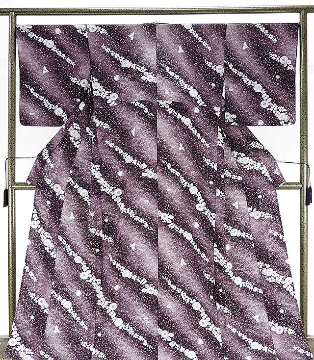 夏物 小紋 新品仕立済 正絹 夏物 辻が花模様 紋紗小紋 新品 仕立て上がり 着物