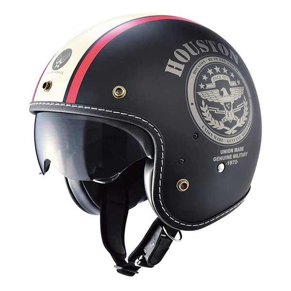 インナーバイザーヘルメット ブラック/アイボリー/レッド フリー 57-59cm HTVH2021BIRF