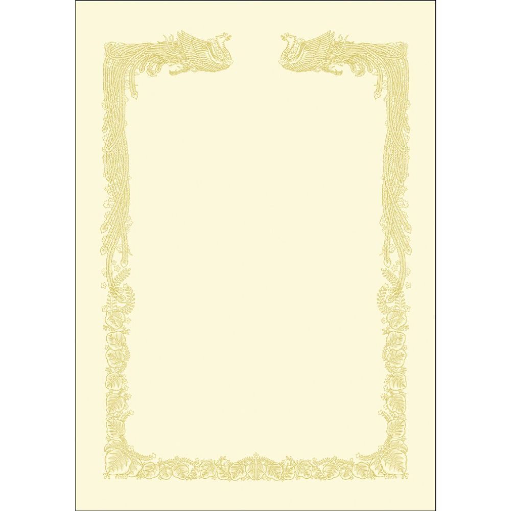 （まとめ買い）ササガワ プリンタ対応 賞状用紙 雲なし クリーム A4判 横書用 100枚入 10-1468 [x3]