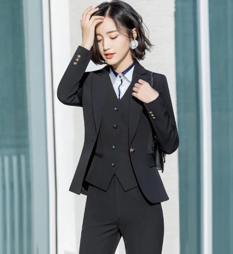 スリーピース募集スーツ就職女性スーツ卒業式スーツオフィス制服パンツスーツオフィスエレガント入場セレモ