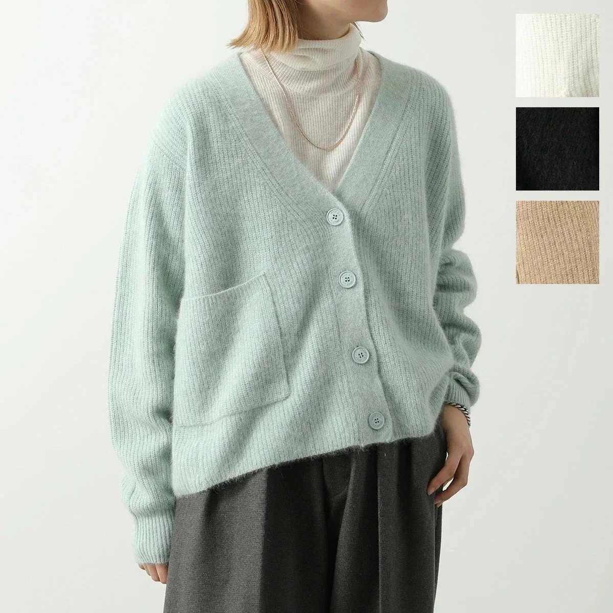 C.T.plage シーティー・プラージュ カーディガン CT24110 レディース ニット Vネック 長袖 ナイロン混ウール カラー4色