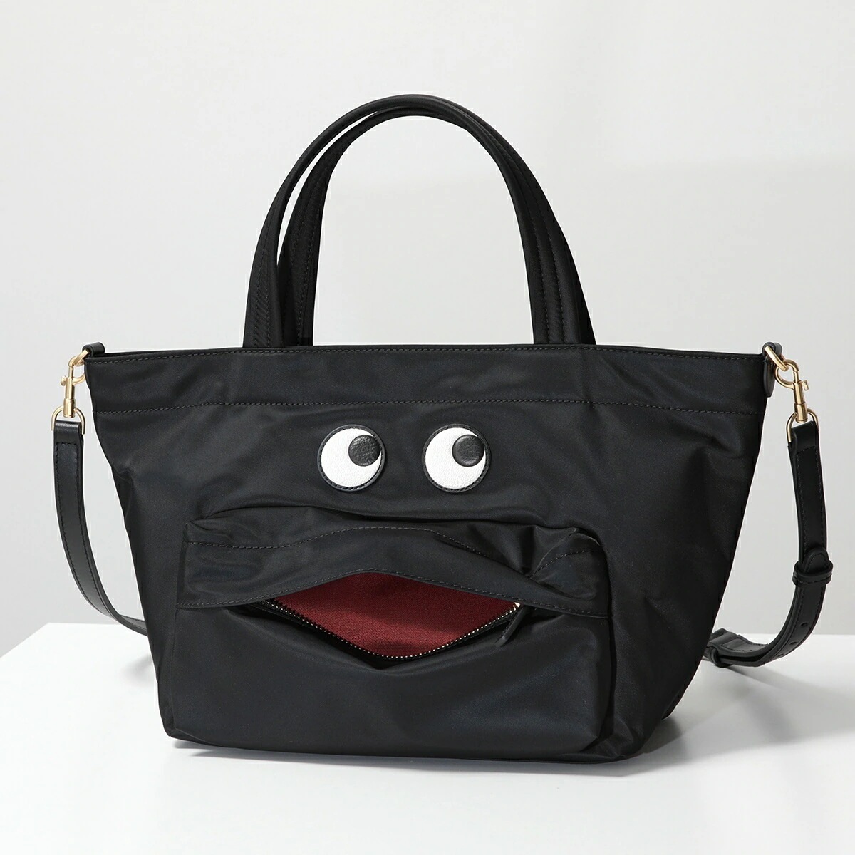 ANYA HINDMARCH アニヤハインドマーチ ショルダーバッグ アイズ ナイロン E/W トート ミニ 193511 レディース 鞄 Black 5050925193511