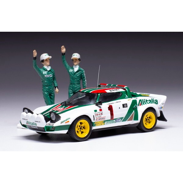 イクソモデル ランチア ストラトス HF 1977年モンテカルロラリー 優勝 #1 S.Munari/S.Maiga フィギュア付 1/43