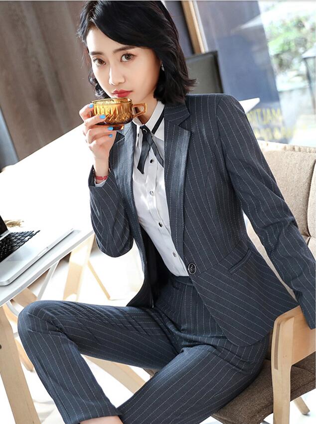 高品質 上品 3色 3点セット ストライプ ジャケット＋シャツ+パンツ/スカート ビジネス 20代30代40代 通勤 OL 着痩せ 結婚式 キャバ レディーススーツ 春夏秋冬 S～4XLママスーツ 大