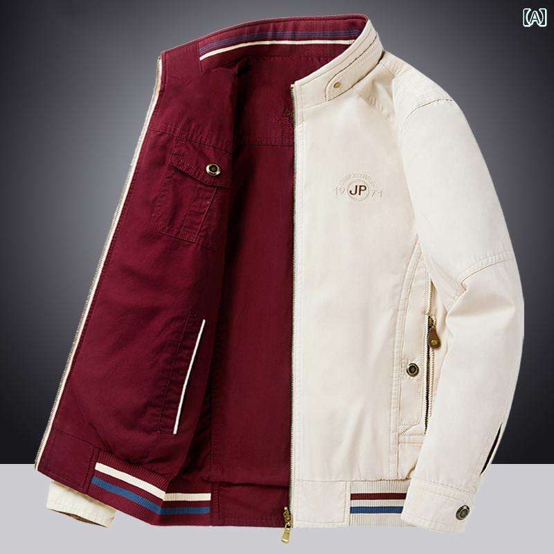 メンズ ファッション リバーシブルジャケット 春秋 軽量 涼しい カジュアル スタンドカラー 着 ジャケット 20,678円