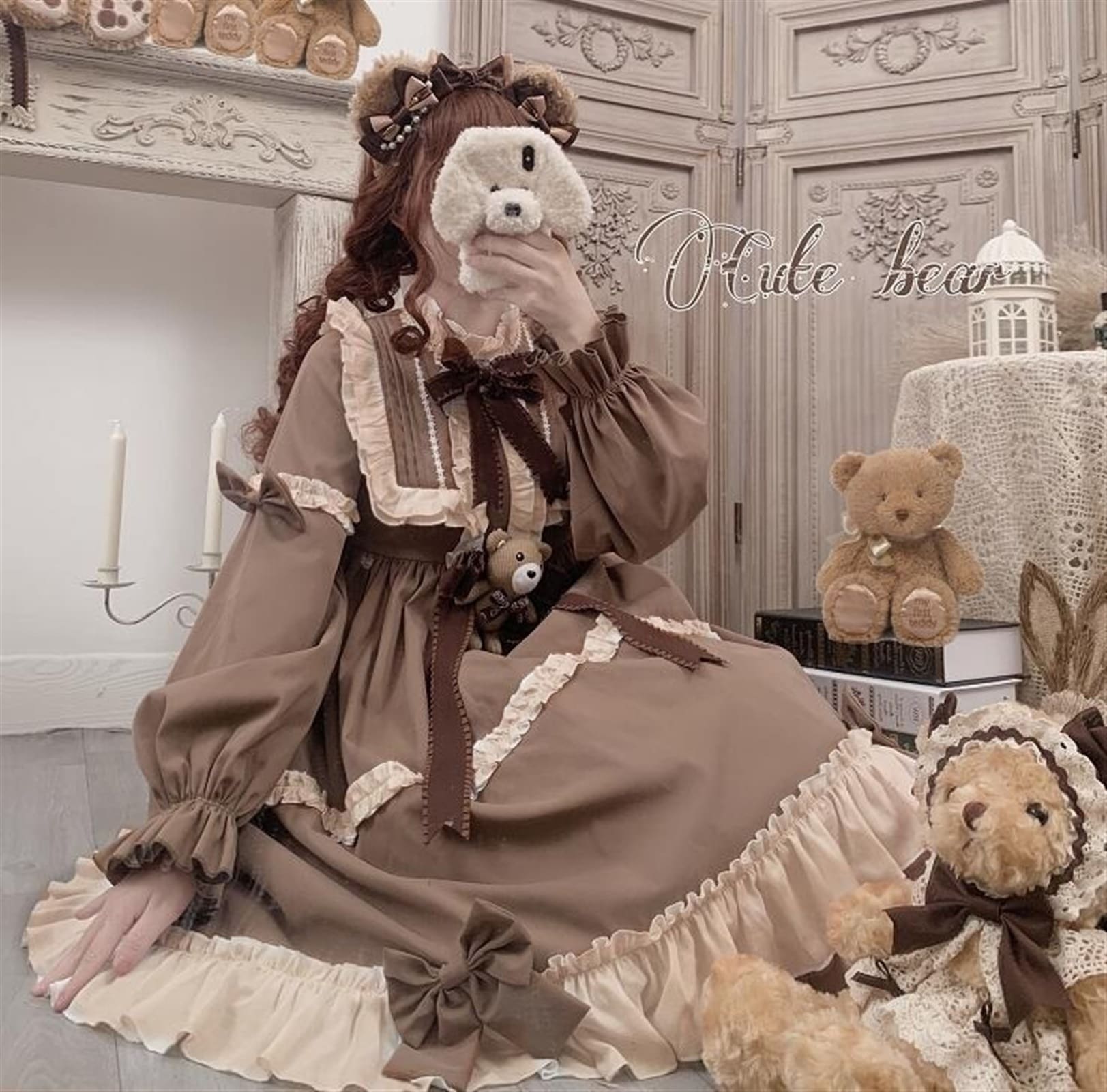 ロリータ ワンピース 春 長袖 コスプレ かわいい ガールズ リボン 蝶結び