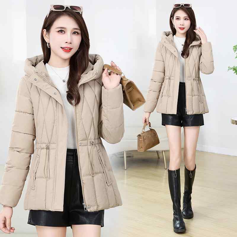 秋服 レディース ファッション オシャレ カワイイ シンプル 大人カワイイ 大きいサイズ ダウン コットン ジャケット スリムフィット ウエスタン 厚手 暖かい ウエスト絞り ジャケット