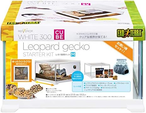 GEX EXOTERRA レプテリア レオパ飼育キットM 爬虫類用ガラスケージ 6点スターターセット ヒーター付 W31.6×D31.6×H19.2cm