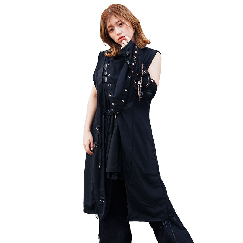 ACDC RAG 冥闇 ベルトロングベスト コート パーカー 原宿 原宿系 原宿 ファッション 病みかわいい 病みかわ V系 ヴィジュアル系