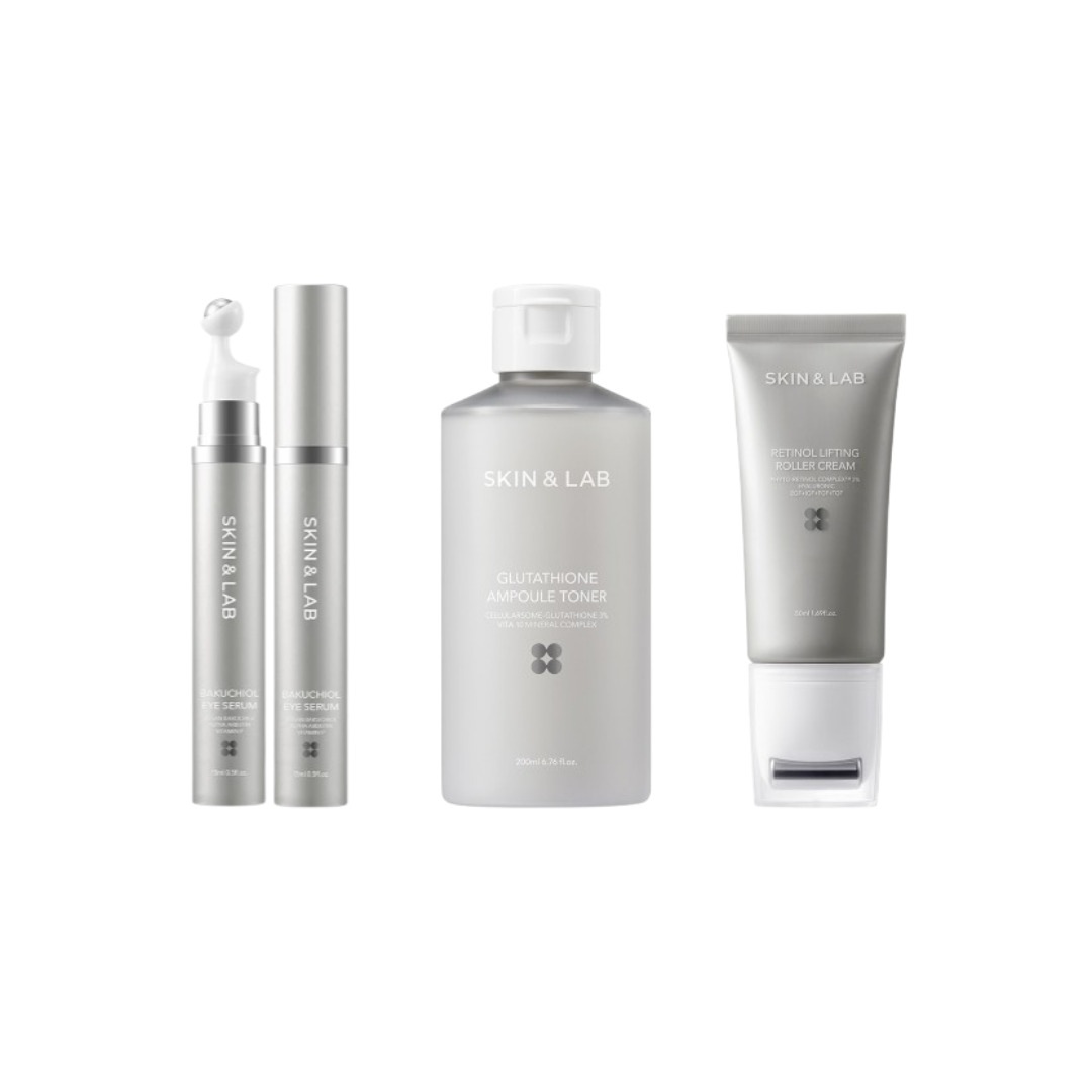 バクチオール アイセラム 15ml + グルタチオン アンプルトナー 200ml + レチノール リフティング ローラークリーム 50ml