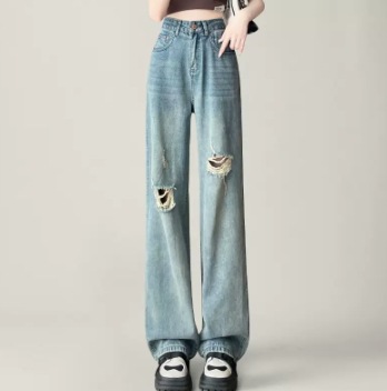 ボトムス パンツ Gパン ズボン ワイドパンツ ロング ロング丈 フレア 細身 ハイウェスト ファスナー ポケット 通気性 デニム 薄手 シンプル カジュアル 大人 おしゃれ お洒落 かっこいい