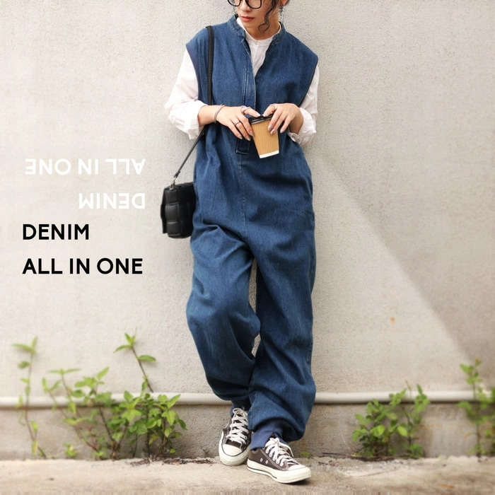 オールインワン レディース ボトムス デニム パンツ 送料無料・メール便不可