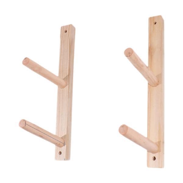 2ピース 木製ヨガマット収納ラック ヨガマットホルダー ポータブルトレーニング器具収納 ジムオーガナイザー スキーボード用壁フック