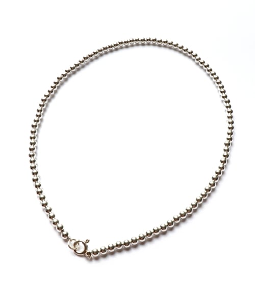BONBEAU 4mm シルバーボール シンプル ネックレス 925 シルバーボール レイヤード ネックレス 4mm