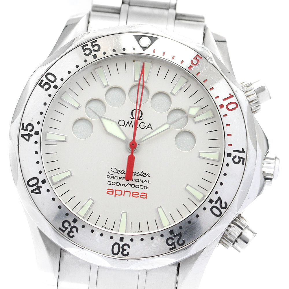 オメガ OMEGA 2595.30 シーマスター300 アプネア ジャックマイヨール クロノグラフ 自動巻き メンズ 保証書付き_876047【中古】
