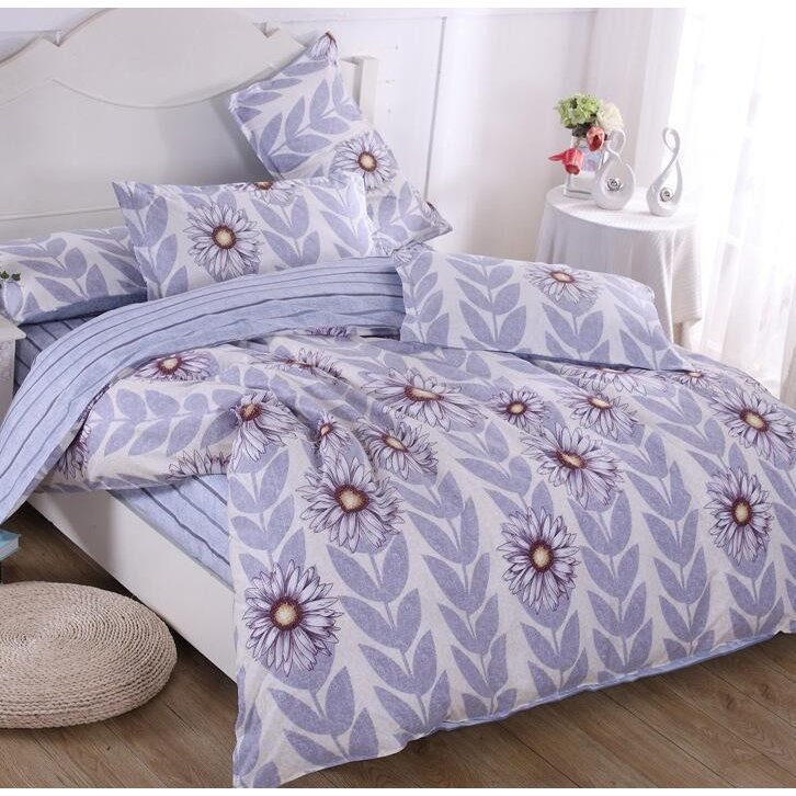 キャンペーン「セール」布団カバー４点セッ・シーツカバー・枕カバー・寝具セット・掛け布団カバー・洋式和式兼用・ダブル・花柄・可愛い・柔らかい・紫「セール