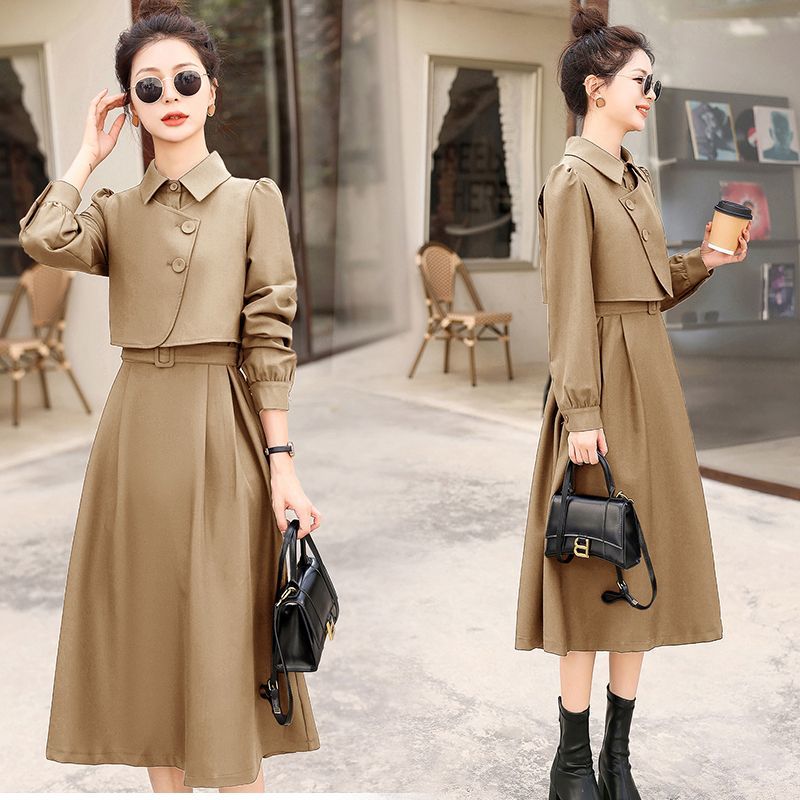 2025年秋の英国レトロ気質ウエストツーピースドレスベストスーツロングスカートスーツ婦人服 母の日 母の日-0008687 4,670円