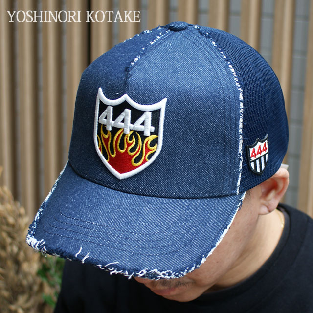 ヨシノリコタケ YOSHINORI KOTAKE FIRE 444LOGO MESH CAP メッシュキャップ INDIGO 251-001650-017