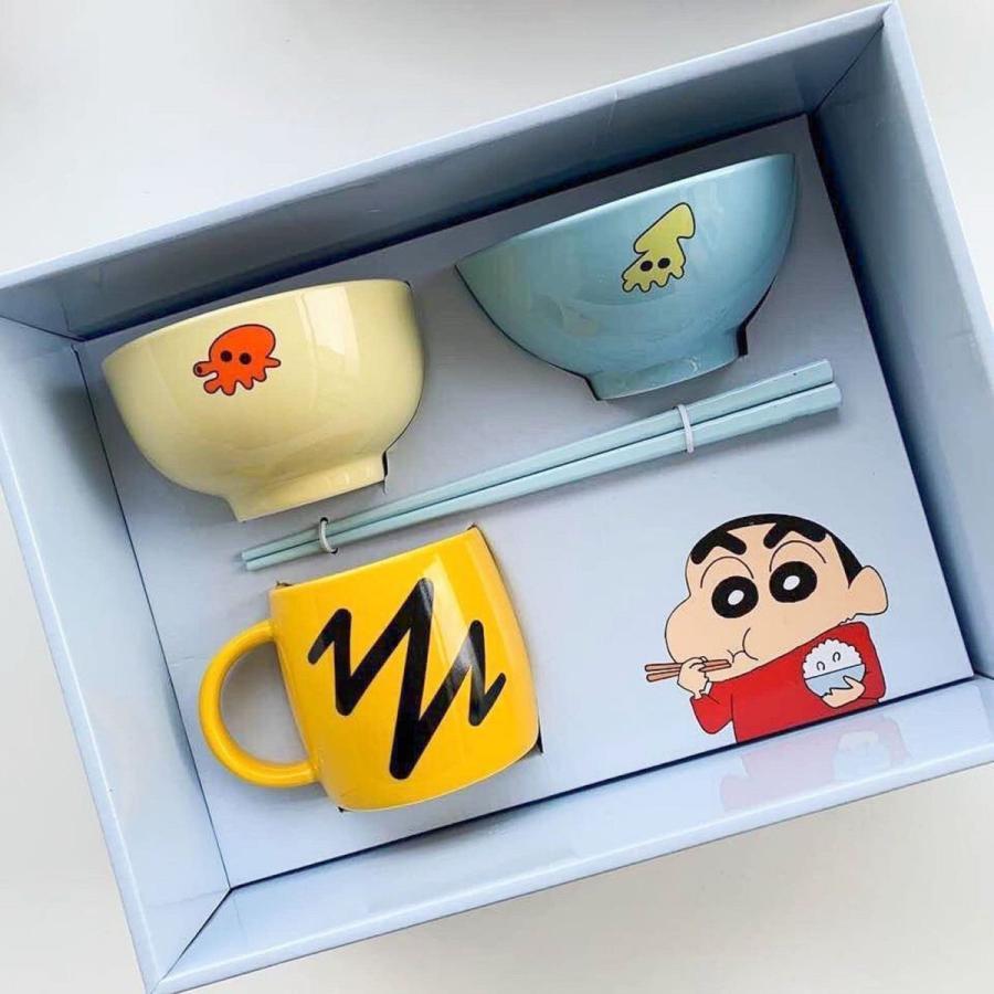 クレしん 食器セット 一人暮らし しろちゃん しんちゃん 5点セット 茶碗 箸 マグカップ お皿 セット 食洗機 電子レンジ対応 子供 大人 誕 プレゼント