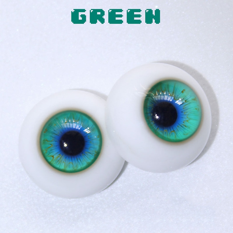 BJDドールアイ レジンアイ 人形用樹脂眼 グリーン 真人風 普通/三白眼 12mm/14mm/16mm/18mmサイズ