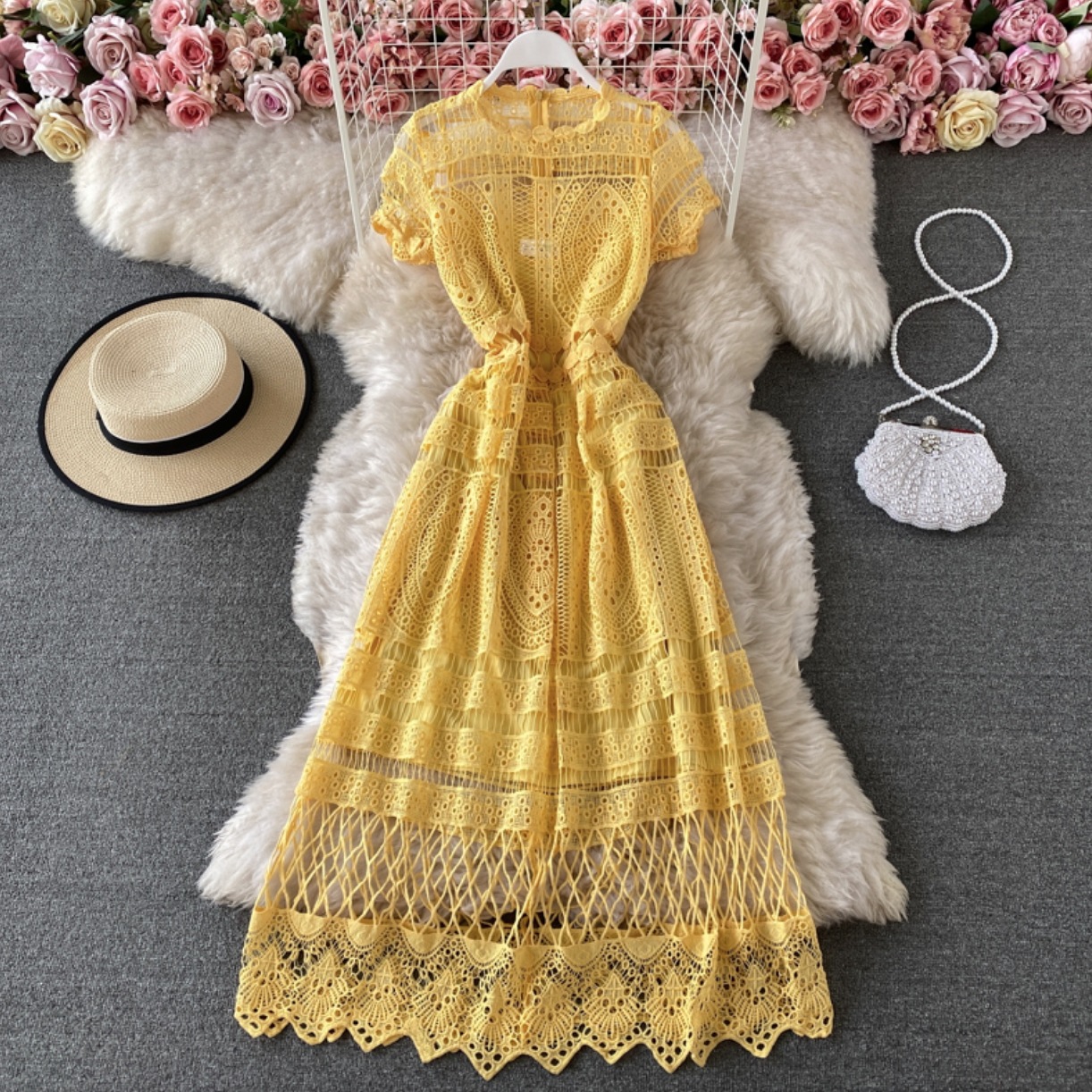 ワンピース デート ミモレ ミモレ丈 袖あり かわいい 大人可愛い きれいめ シンプル カジュアル 大人 上品 おしゃれ お洒落 主役級 存在感 夏 10代 20代 30代 レディース 女性用 OL