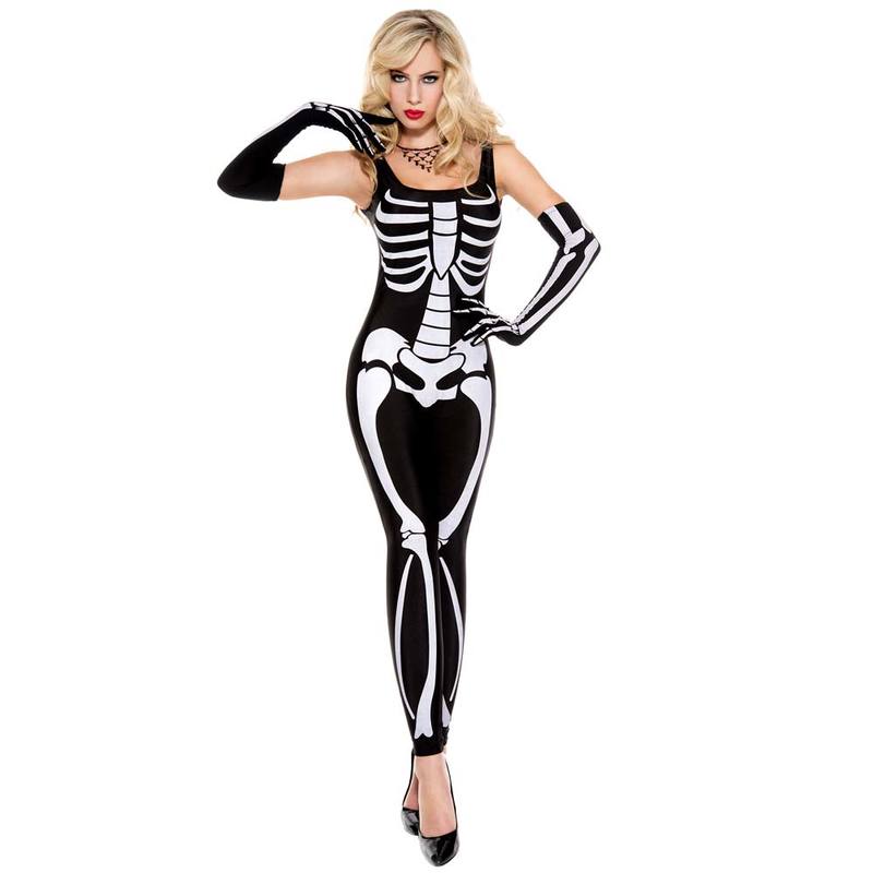 コスプレ 仮装 スケルトンジャンプスーツ XS 【 コスプレ 衣装 ハロウィン 仮装 コスチューム ガイコツ 大人用 骸骨 パーティーグッズ 女性用 ホラー 余興 レディース 怖い 】