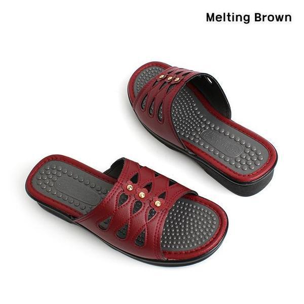 カジュアル 女性 ミドルヒール スリッパ オフィスシューズ 2色