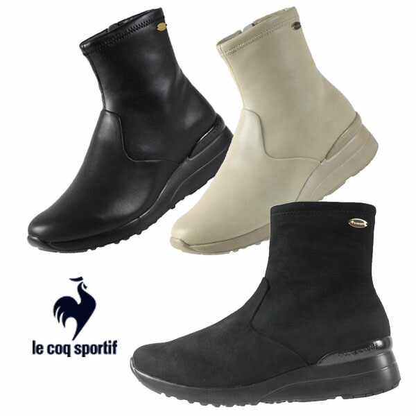 女性 アンジェ II QL3WJD87 BK BS MB ウインター サイドジッパー ショートブーツ 防水/発熱蓄熱/軽量