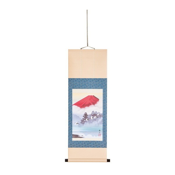 鈴村秀山 掛軸「赤富士飛翔」 12568