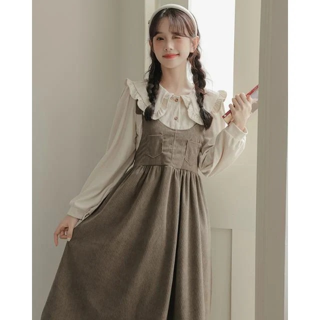 韓国系ミルク甘系文芸風復古初恋痩せスカートワンピースセットフランス式大衆デザイン遮肉
