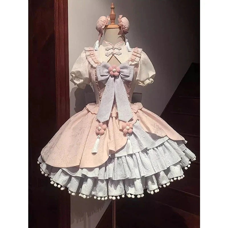 チャイニーズロリータガールオプドレスロリータプリンセスドレス