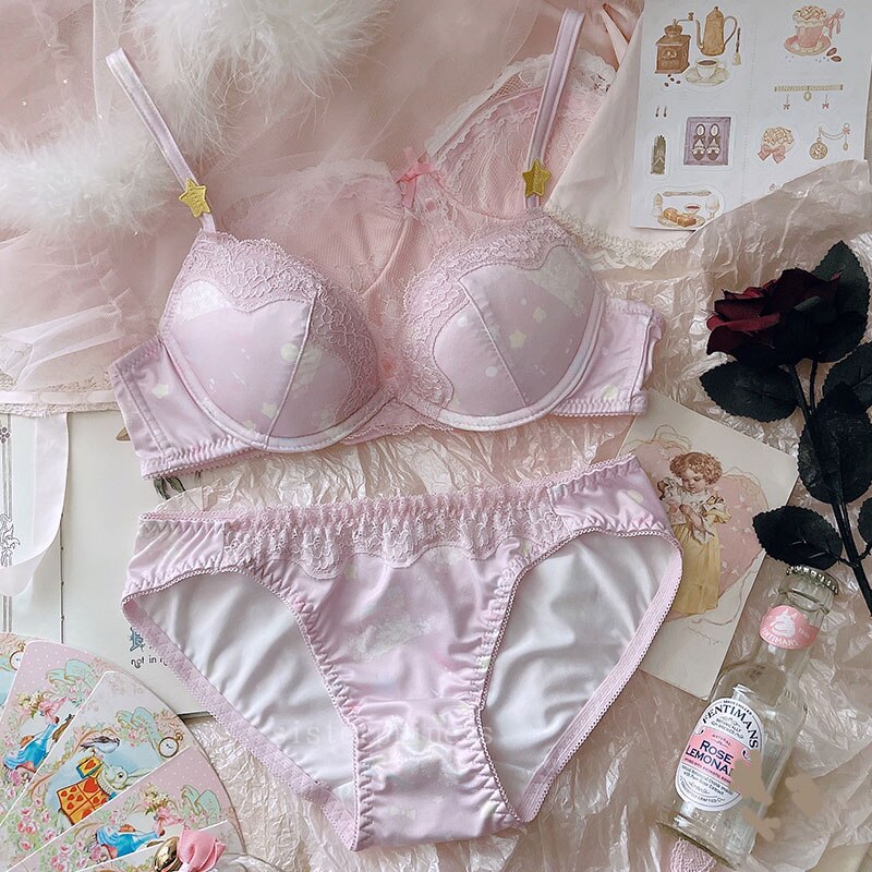 女の子の下着セット スチールリング付きのかわいいファンタジーニ 大きいサイズ ランジェリー パ