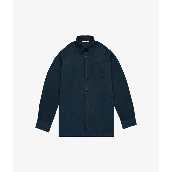 ソリッドウールライク細かい組織先染めノーマルフィットシャツCDAAAWS9411