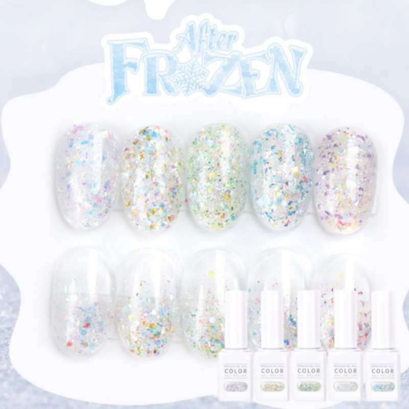 THE GEL / After Frozen Glitter Winter Gel Nail 5 set
