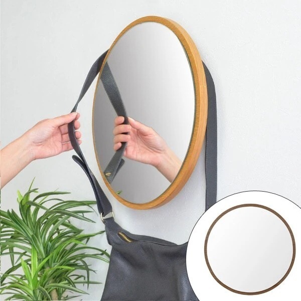 壁掛けミラー ウォールミラー ハビット まる