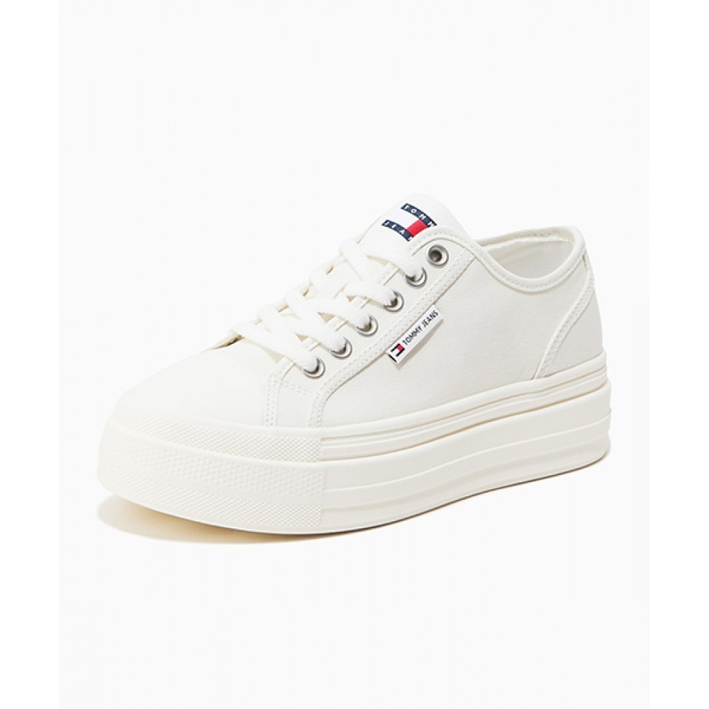 トミージーンズドメニカプラットフォームキャンバスローアイボリー (T52F1ARS130JT1YBI)