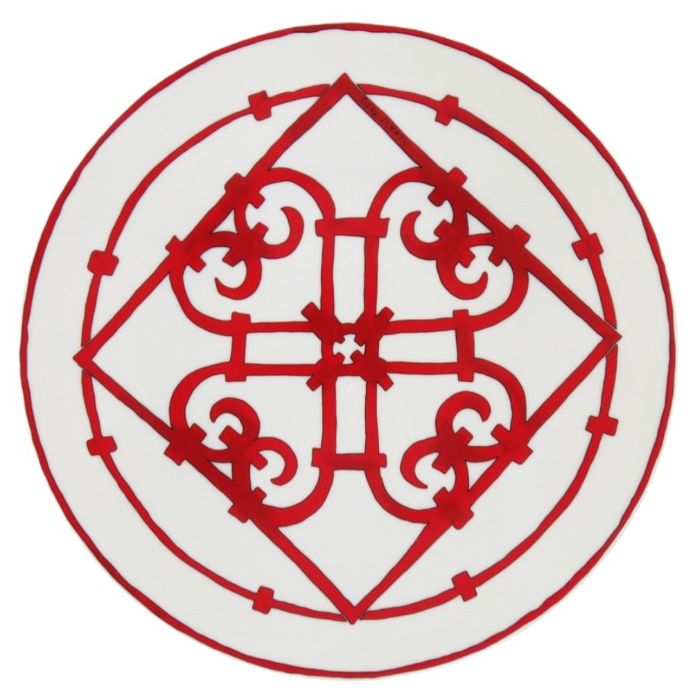 未使用品 プレート 皿 ガダルキヴィール アメリカンディナープレート 食器 陶器/陶器 レッド 0813【中古】 レディース