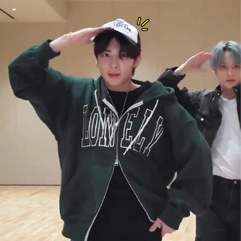 TXT テヒョン 着用 帽子 BadBear Heart Cap