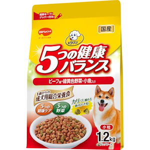 ビタワン　ドッグフード　5つの健康バランス　小粒　　ビーフ味・野菜入り　1.2kg　【最適栄養バランス】　【国産】