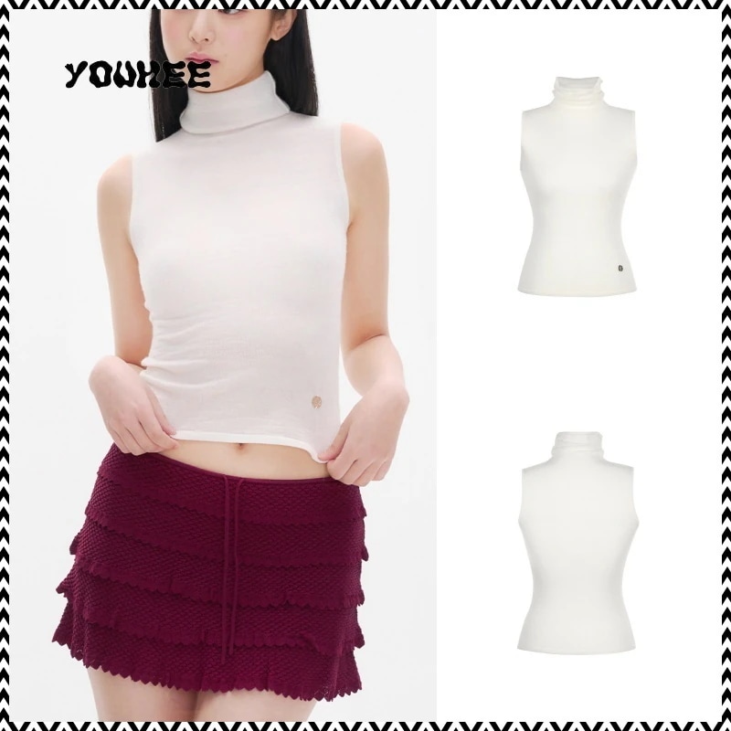 YOUHEE BASIC TURTLENECK SLEVELESS KNIT