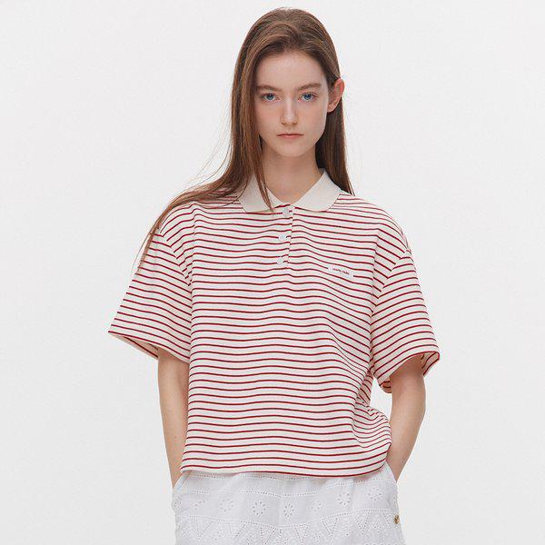 ストライプポロ半袖Tシャツ(MAGBTS24MIV)
