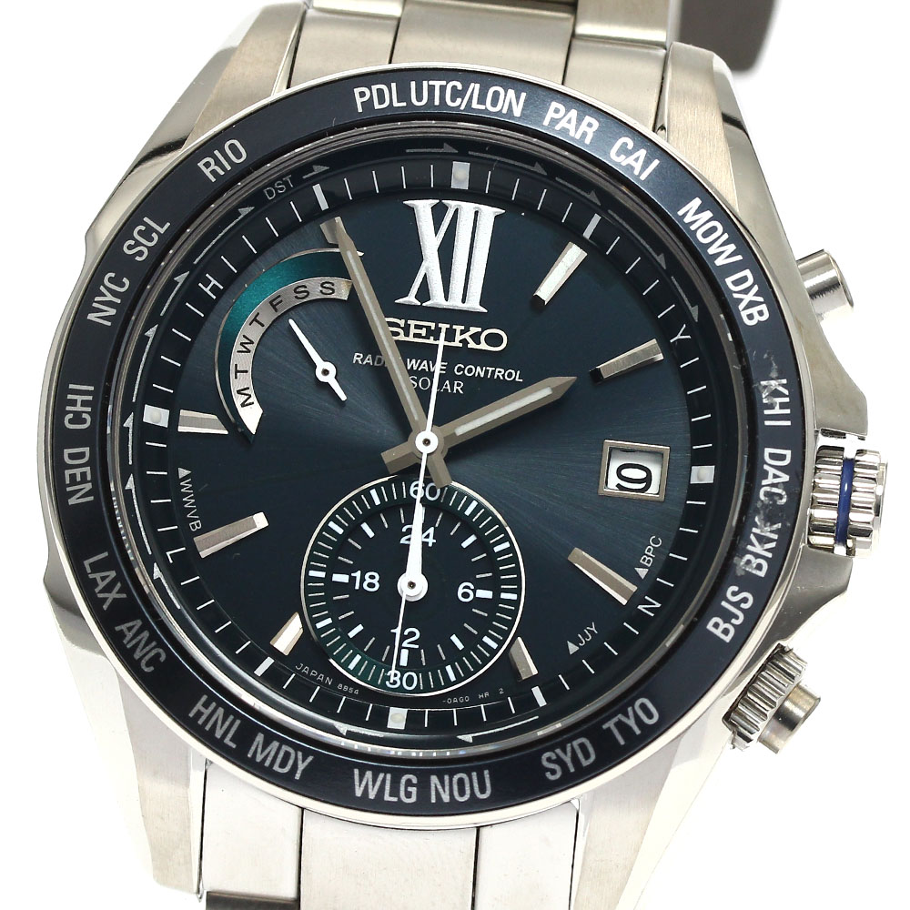 セイコー SEIKO SAGA099/8B54-0AG0 ブライツ デイト ソーラー電波 メンズ 極美品 箱付き_888323【中古】 44,005円