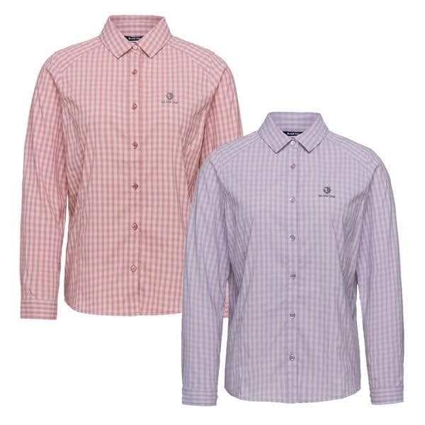 女性レジャー登山シャツ ベーシックチェックシャツ2 1BYYSFU501