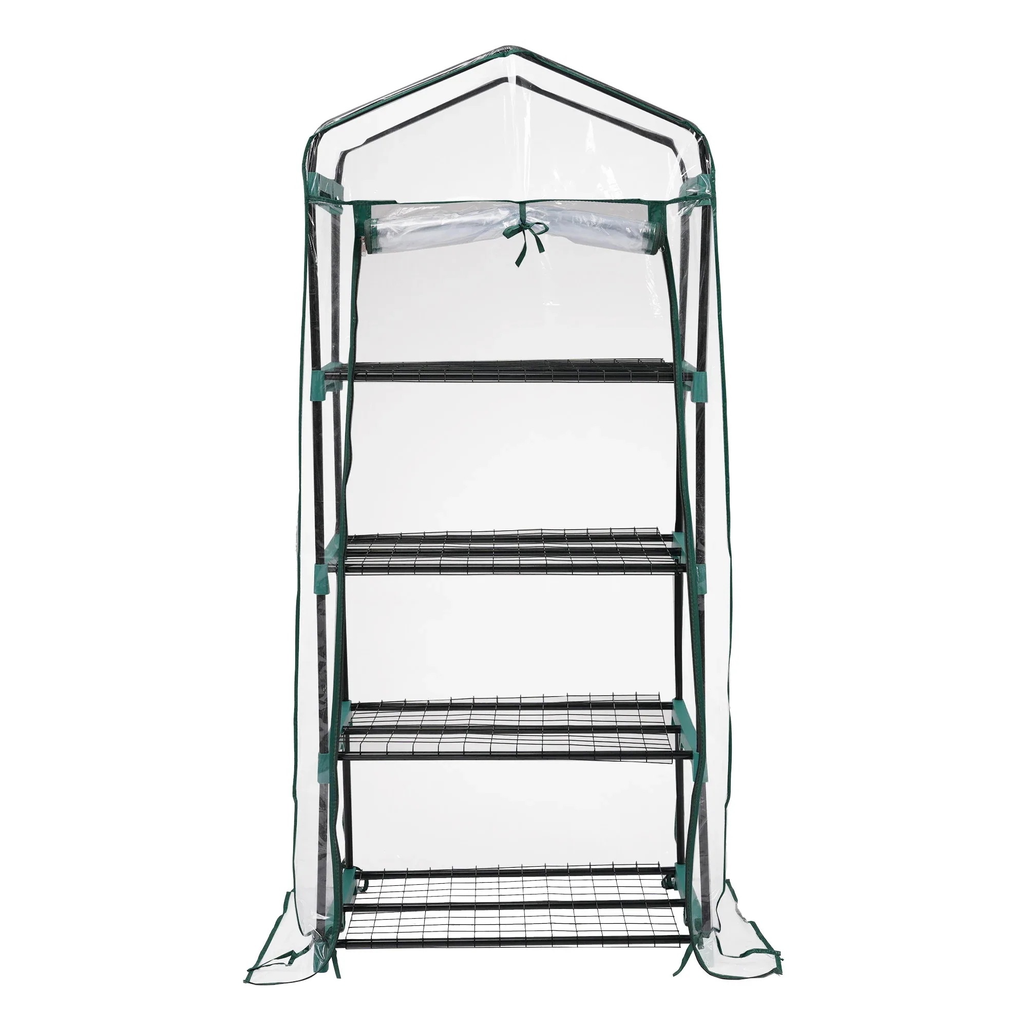 ビニール温室 2枚カバー付き 69*48*160CM 温室 4段 ベランダ 家庭用 ビニールハウス 家庭菜園 ガーデンハウス フラワーハウス ラック ビニール カバー 組立式GG488 G