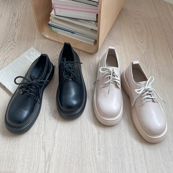 オックスフォードシューズ レースアップ 厚底 トラックソール
