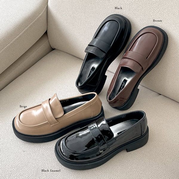 ローファー オブリークトゥ フラット レディース ローヒール 黒 茶色 ブラック ブラウン ベージュ