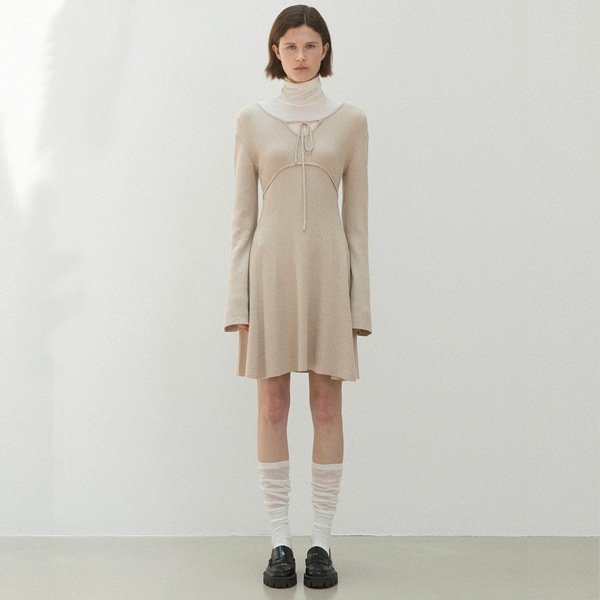 (OP-6225)JENNA RIBBON KNIT DRESS