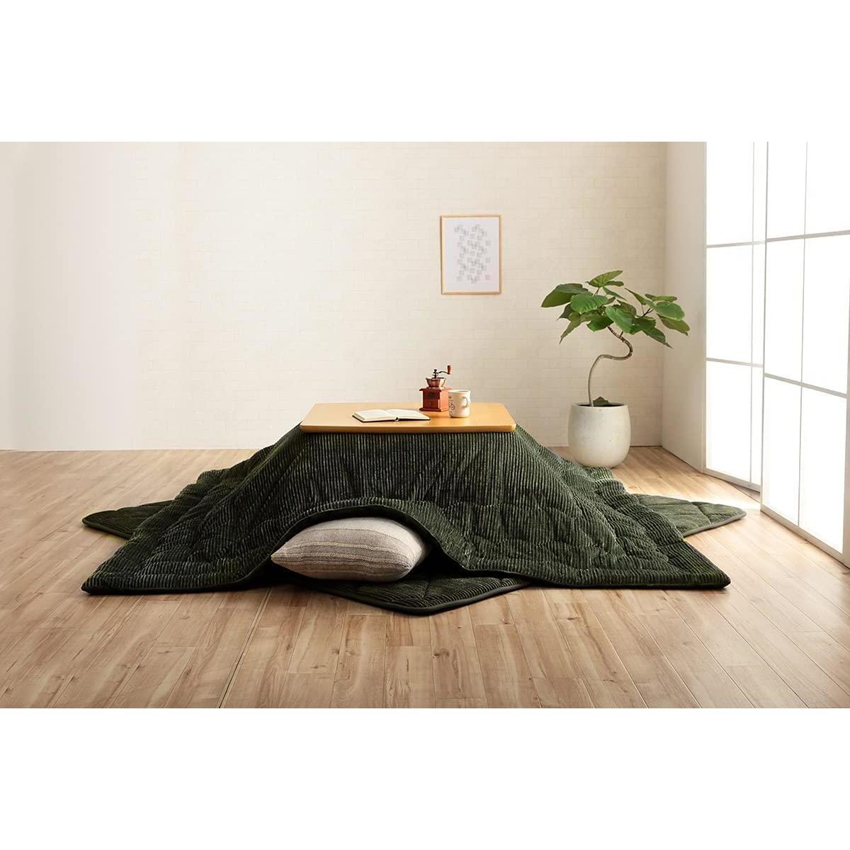 【i】【代引不可】 イケヒコ こたつ布団 長方形 約205×285cm グリーン コーデュロイ調 大判 グランド 抗菌 防臭 おしゃれ #6840229【北海道・沖縄・離