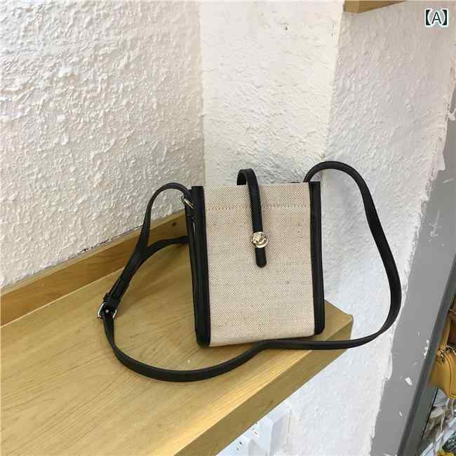 ショルダーバッグ 斜めがけ レディース おしゃれ 鞄 カジュアル 小さめ 韓国 ファッション キャンバス レザー スマホポーチ 黒 白 茶